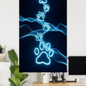 抽象芸術の手の印刷波形パターン ポスター (ホームオフィス)