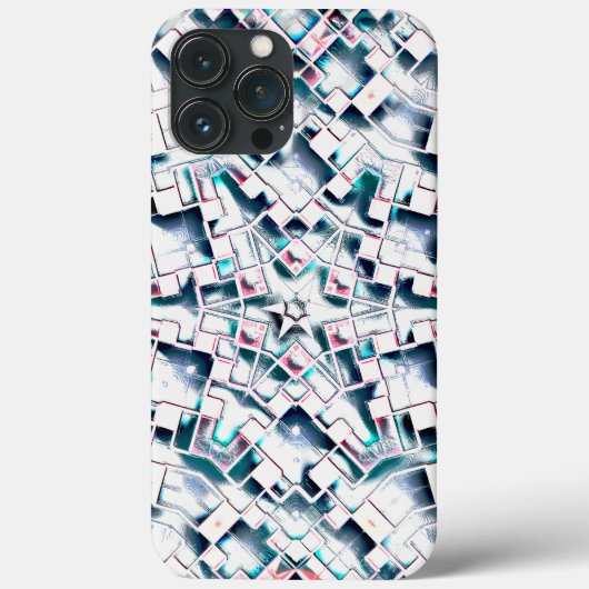 抽象芸術の散らかったガラスのタイル万華鏡のように千変万化するパターン Case-Mate iPhoneケース (裏面)