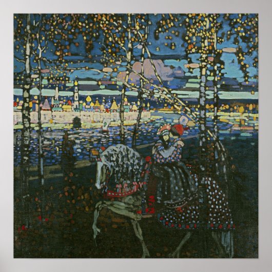 抽象芸術の旅，馬に乗ってカップルKandinsky ポスター (正面)