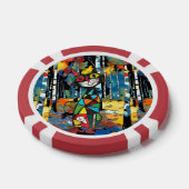 抽象芸術の日のトランプのポーカーチップを持つ ポーカーチップ (シングル)