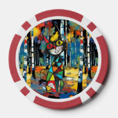 抽象芸術の日のトランプのポーカーチップを持つ ポーカーチップ (裏面)