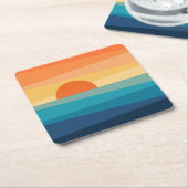 抽象芸術の日の出 スクエアペーパーコースター (アングル)