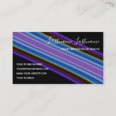 抽象芸術の明るいカラフル線の書道 名刺 (裏面)