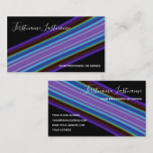 抽象芸術の明るいカラフル線の書道 名刺 (正面/裏面)