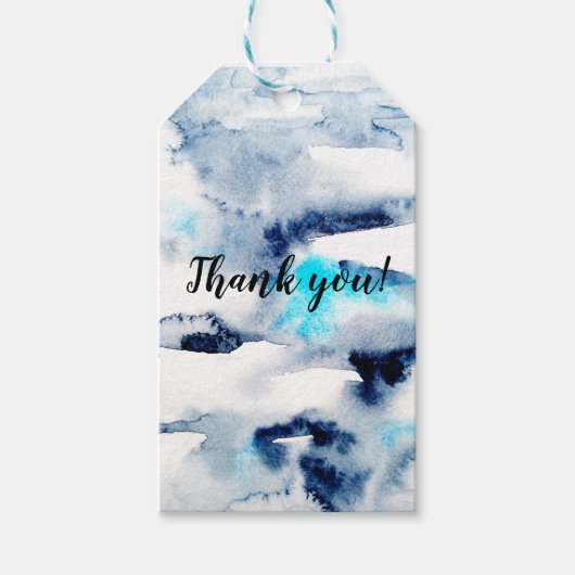 抽象芸術の明るい水の色色彩の鮮やかラベルテクスチャ ギフトタグ (正面)