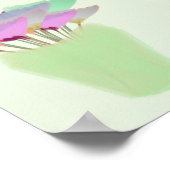 抽象芸術の明るい水色の牡丹in花瓶プリント ポスター (角)