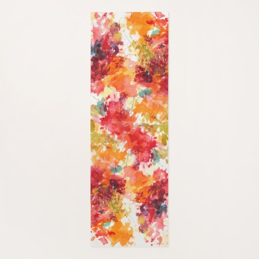 抽象芸術の明るい派手なオレンジ色絵画の ヨガマット (裏面)