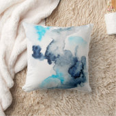 抽象芸術の明るい絵を描水の色のテクスチャ クッション (ブランケット)