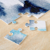 抽象芸術の明るい絵を描水の色のテクスチャ ジグソーパズル (側面)