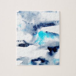 抽象芸術の明るい絵を描水の色のテクスチャ ジグソーパズル