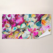 抽象芸術の明るい色の装飾的な背景。フロ バスタオル (バスタオル)