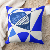 抽象芸術の星とストライプ：青い白 クッション (ブランケット)