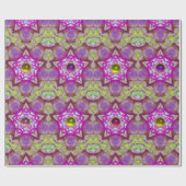 抽象芸術の星と紫、黄色、ピンクの宝石の石 ラッピングペーパー (フラット)