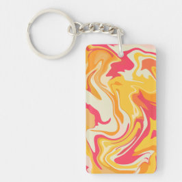 抽象芸術の暖かいトーンでの旋回デザイン キーホルダー