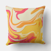 抽象芸術の暖かいトーンでの旋回デザイン クッション (裏面)