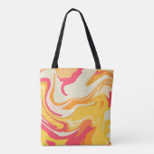 抽象芸術の暖かいトーンでの旋回デザイン トートバッグ (裏面)