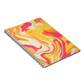 抽象芸術の暖かいトーンでの旋回デザイン ノートブック (右側)