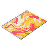 抽象芸術の暖かいトーンでの旋回デザイン ノートブック (左側)