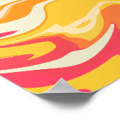 抽象芸術の暖かいトーンでの旋回デザイン ポスター (角)