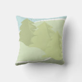 抽象芸術の木々と空の自然の風景 クッション (裏面)