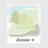 抽象芸術の木々と空の自然の風景 シール (シート)