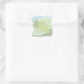 抽象芸術の木々と空の自然の風景 スクエアシール (バッグ)