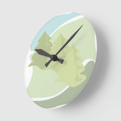 抽象芸術の木々と空の自然の風景 ラウンド壁時計 (傾斜)