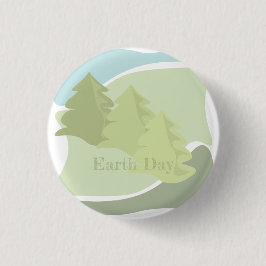 抽象芸術の木々と空の自然の風景 缶バッジ