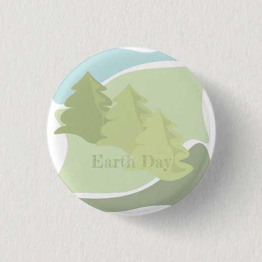 抽象芸術の木々と空の自然の風景 缶バッジ (正面)