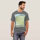 抽象芸術の木々と空の自然の風景 Tシャツ (正面フル)