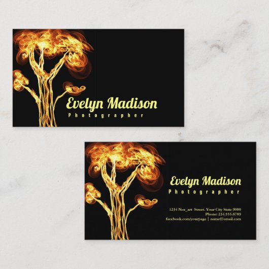 抽象芸術の木が燃えている。ジシドジ 名刺 (正面/裏面)