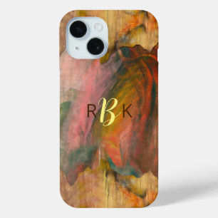抽象芸術の木と絵を描の質感 iPhone 15ケース