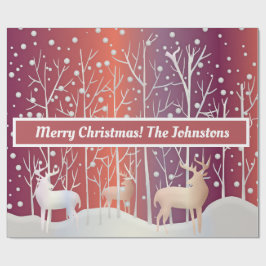 抽象芸術の木と雪 ラッピングペーパー