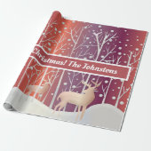 抽象芸術の木と雪 ラッピングペーパー (アンロールド)