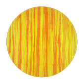 抽象芸術の木のテクスチャ（オレンジと黄色） カッティングボード (正面)