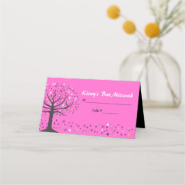 抽象芸術の木のライフバルミツワー座席エスコート プレイスカード