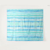 抽象芸術の木の幹をパステルアクアとブルー タペストリー (正面(横))