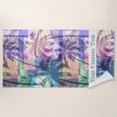 抽象芸術の木の柄カスタム文字ビーチタオル ビーチタオル (正面)