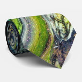 抽象芸術の木の緑と青 ネクタイ (ロール)
