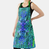 抽象芸術の木目と青葉の模様 エプロン (インサイチュ)