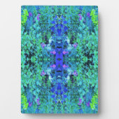 抽象芸術の木目と青葉の模様 フォトプラーク (正面)