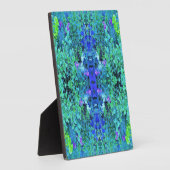 抽象芸術の木目と青葉の模様 フォトプラーク (側面)