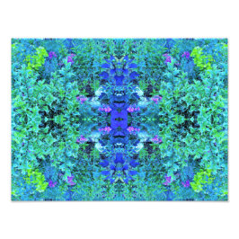 抽象芸術の木目と青葉の模様 フォトプリント           