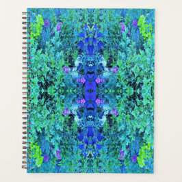 抽象芸術の木目と青葉の模様 プランナー手帳