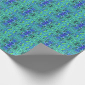 抽象芸術の木目と青葉の模様 ラッピングペーパー (角)