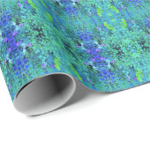 抽象芸術の木目と青葉の模様 ラッピングペーパー (ロールコーナー)