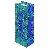 抽象芸術の木目と青葉の模様 ワインギフトバッグ (裏面アングル)