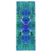 抽象芸術の木目と青葉の模様 ワインギフトバッグ (裏面)