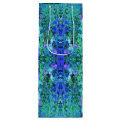 抽象芸術の木目と青葉の模様 ワインギフトバッグ (正面)