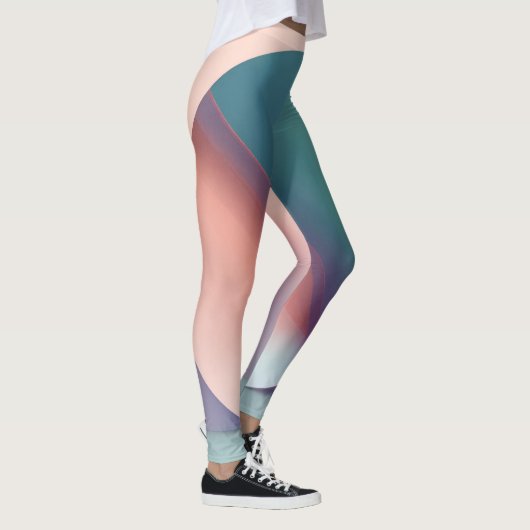 抽象芸術の柔らかい色レギング レギンス (右)